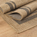 Beverly Rug Easy Jute Bordered Rug 5x7 Washable Durable Indoor Outdoor Area Rugs for Living Dining Room Patio Office Stain Resistant Non Shedding Casual Indoor Outside Carpet 5 x 7 Natural