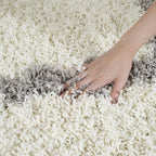 SAFAVIEH Dallas Shag Collection Accent Rug - 3' x 5', Ivory & Grey, Trellis Design, Non-Shedding & Easy Care, 1.5-inch Thick Ideal for High Traffic Areas in Entryway, Living Room, Bedroom (SGD257F)