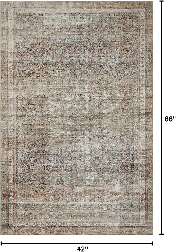 Loloi Chris Loves Julia Jules Collection JUL-09 Ink/Terracotta 3'-6'' x 5'-6'', .13" Pile Height, Accent Rug