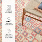 Dash and Albert Pali Machine Washable Area Rug - 4' x 6' Multicolor - Geometric Accent Rug - Anti-Slip Backing, Lightweight, Machine Washable, High Traffic Areas Kitchen, Mudroom, Laundry Room