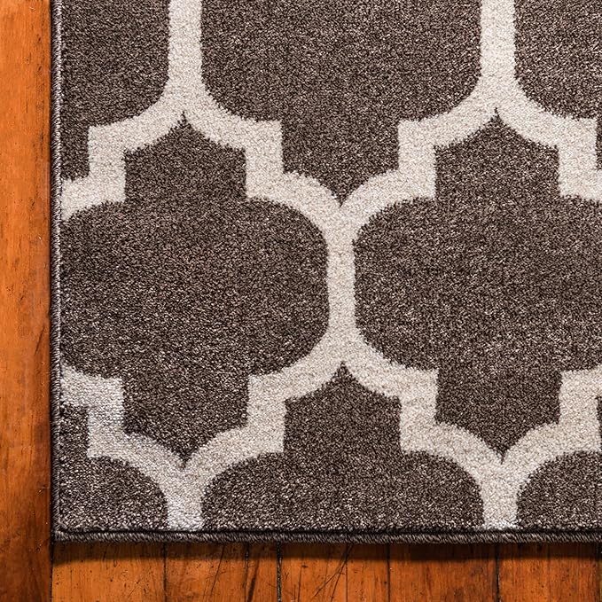 Rugs.com Lattice Collection Rug – 9' x 12' Brown Medium Rug Perfect for Living Rooms, Large Dining Rooms, Open Floorplans
