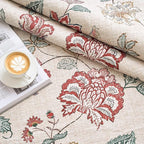 jinchan Elora 3x5 Floral Rug for Entryway Washable Kitchen Rug Vintage Romance Design Small Mat Non Slip Indoor Doormat Lightweight Low-Profile Throw Carpet for Bathroom Laundry Room, Red/Beige