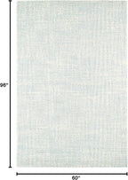 Dash and Albert Crosshatch Wool Area Rug - 5' x 8' Sky Blue Solid Hand Micro Hooked Accent Rug - Durable, High Traffic Areas Bedroom, Hallway, Stairs - Premium Luxury Hotel Quality Soft Breathable