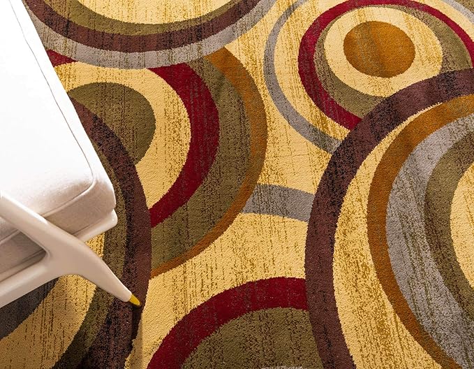 Unique Loom Barista Collection Area Rug - Kona (4' 1" x 6' 1" Rectangle, Beige/ Black)