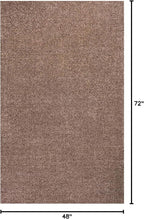Eyely UES100J-4 Supersoft Haze Solid Low-Pile Indoor Area Rug Casual;Contemporary;Solid;Traditional, Bedroom, Kitchen, Living Room, Easy-Cleaning, Non-Shedding, 4 X 6, Brown