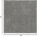 Unique Loom Solo Collection Area Rug - Calabasas (5' 3" Square, Gray)