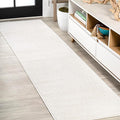 JONATHAN Y Haze Solid Low-Pile Cream Runner Rug 2x8, Coastal,Bohemian,Minimalist,Classic, Easy-Cleaning for Living Room,Bedroom,Kitchen,Pet Friendly,Non-Shedding (SEU100T-28)