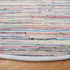 SAFAVIEH Rag Rug Collection 8' Round Grey/Multi RAR121M Handmade Boho Stripe Cotton Area Rug