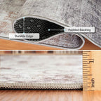 ReaLife Rugs Machine Washable Area Rug Runner - Living Room Bedroom Bathroom Kitchen Entryway Office - Padded Low Pile Stain Resistant Premium - Modern Abstract Contemporary - Quinn - Beige 2'6" x 8'