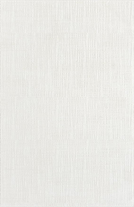 Abani Cream Area Rug - 6' x 9' - Living Room & Bedroom - Textured Weave Design - Indoor Use - Easy to Clean, Stain Resistant, Non-Shedding - Neutral Collection