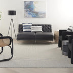 Nourison Home Courtyard Ivory Charcoal 9' x 12' Area Rug - Easy Clean, Non Shedding, Bed Room, Living Room, Dining Room, Kitchen (9' x 12')