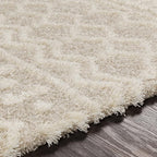 Livabliss Hapsburg Moroccan Shag Area Rug, 6'7" Square, Beige