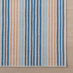 Dash & Albert Tyne Blue Machine Washable Rug, 4 X 6 Feet, Blue/Tan Stripe Pattern