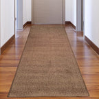 Custom Made Runner Rug Low Pile with Rubber Backing for Kitchen Foyer Hallway Entry Choose Your Length Size 31 Inch Wide Solid and Plain Brown Color (10 feet x 31 Inch)