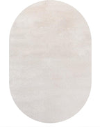 Eyely UES100D-5OV Supersoft Haze Solid Low-Pile Indoor Area Rug, Coastal, Bohemian, Minimalist, Classic, Casual for Bedroom,Kitchen,Living Room,Non Shedding,Easy-Washing, Ivory, 5 X 8 Oval