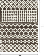 Livabliss Hapsburg Moroccan Shag Area Rug,7'10" x 10'3",Dark Brown