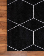 Unique Loom Trellis Frieze Collection Area Rug - Geometric (3' 3" x 5' 3", Black/ Ivory)
