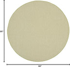Nourison Home Courtyard Ivory Green 8' x Round Area Rug - Easy Clean, Non Shedding, Bed Room, Living Room, Dining Room, Kitchen (8' x Round)