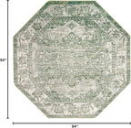 Unique Loom Isabella Collection Area Rug - Adjani (7' 10" Octagon, Green/ Ivory)