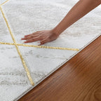 GLORY RUGS Area Rugs Marble 5x7 Cream Gold Carpet Modern Abstract Rug Living Room Dining Bedroom Rug