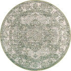 Unique Loom Isabella Collection Area Rug - Adjani (5' 1" Round, Green/ Ivory)