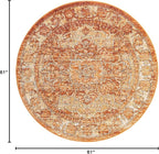 Unique Loom Isabella Collection Area Rug - Adjani (5' 1" Round, Rust Red/ Black)