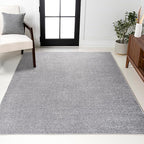 JONATHAN Y Haze Solid Low-Pile Gray Indoor Area Rug 6x9, Coastal,Bohemian,Minimalist,Classic, Easy-Cleaning for Living Room,Bedroom,Kitchen,Pet Friendly,Non-Shedding (SEU100A-6)