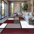 Rugshop Modern Geometric Boxes Red Area Rug, Non-Shedding Carpet for Living Room, Large Bedroom, or Open Spaces, 9' x 12'