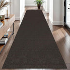 EARTHALL Washable Runner Rug 3x10 Ft Non Slip Runners for Hallways Long Cotton Rubber Backed Kitchen Runner Braided Indoor Floor Carpet Runners for Entryway, Hallway, Kitchen, Taupe/Coffee