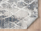 Adel Modern Runner Rug for Kitchen, 2x7 Rustic Distressed Abstract Blue Runner, Medium Pile Stain Resistant Carpet for Bedroom, Hallway or Entryway (2' x 7', Blue)