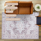 Washable Area Rug, Modern Farmhouse, Vintage, Turkish, Bohemian, Distressed, Oriental, Traditional, Rugs for Living Room, Dining, Bedroom, Office, Entryway, Foyer, (861PP, 2' x 3')