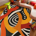 Pop Art Area Rugs - Retro Colorful Abstract Rug 3x5, Hippie Aesthetic Funky Washable Lightweight Carpet Room Decor #C094