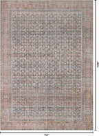 Kuden 6x9 Area Rug, Machine Washable Area Rug with Non-Slip Backing, Vintage Style, Soft, Easy Clean, Low Pile Rug for Living Room, Bedroom, Dining Room