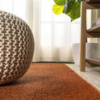 JONATHAN Y Haze Solid Low-Pile Orange Runner Rug 2x10, Coastal,Bohemian,Minimalist,Classic, Easy-Cleaning for Living Room,Bedroom,Kitchen,Pet Friendly,Non-Shedding (SEU100M-210)