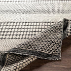 Mark&Day Wool Rugs, 9x12 Tervoort Global Black Area Rug, Blue Beige Carpet for Living Room, Bedroom or Kitchen (8'10" x 12')