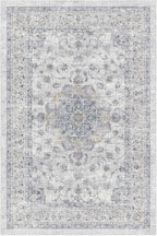 HUGEAR Entryway Machine Washable Area Rugs 2x3 Vintage Blue Small Neutral Style Non Slip Stain Resistant Low Pile Throw Carpet for Hallway Kitchen Retro Aesthetic Modern Decor