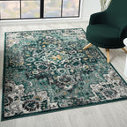 LUXE WEAVERS Moroccan Green 4x5 Medallion Area Rug for Living Rooms