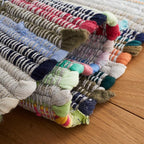 SAFAVIEH Rag Rug Collection Runner Rug - 2'3" x 9', Grey & Multi, Handmade Boho Stripe Cotton, Ideal for High Traffic Areas in Living Room, Bedroom (RAR121M)