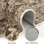 Washable Area Rug 6x9 | Non Slip Area Rug for Living Room, Bedrooms, Dining Room | Ultra-Soft Flannel Carpet Area with Rubber Backing (Dark Sage, 6x9)
