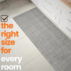 6ft Custom Cut Runner Rug for Indoor Entryway Foyer - Striped Grey | Non-Slip & Washable | No-Fray Edge Finished