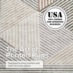 ReaLife Rugs Machine Washable Area Rug Runner - Living Room Bedroom Bathroom Kitchen Entryway Office - Padded Low Pile Stain Resistant Premium - Modern Geometric Contemporary - Miles - Beige 2'6"x6'