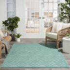 Nourison Home Versatile Aqua Teal 5' x 7' Area Rug - Easy Clean, Non Shedding, Bed Room, Living Room, Dining Room, Kitchen (5' x 7')