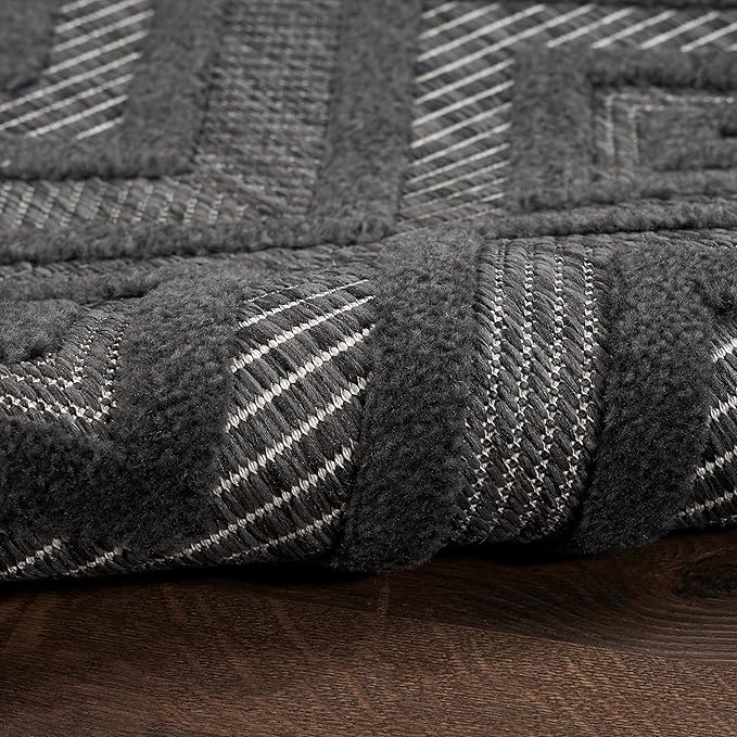 Nourison Home Versatile Charcoal Black 2' x 6' Area Rug - Easy Clean, Non Shedding, Bed Room, Living Room, Dining Room, Kitchen (6' Runner)
