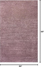 Eyely UES100R-5 Supersoft Haze Solid Low-Pile Indoor Area Rug Casual;Contemporary;Solid;Traditional, Bedroom, Kitchen, Living Room, Easy-Cleaning, Non-Shedding, 5 X 8, Light Purple