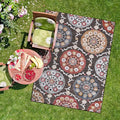 CAMILSON Indoor Outdoor Rug 9x12 Bohemian Medallion Floral Area Rugs for Indoor and Outdoor Patios Easy-Cleaning Non-Shedding Living Room Garden and Kitchen Washable Outside Carpet (9 x 12 / Brown)