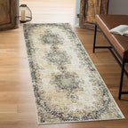 Keen Home Design 2x10 Rug - Machine Washable Runner Rug with Non-Slip Backing, Ideal for Hallway, Entryway, Kitchen, Laundry Room - Vintage, Easy Clean, Durable, Low Pile - (2'6" x 10')