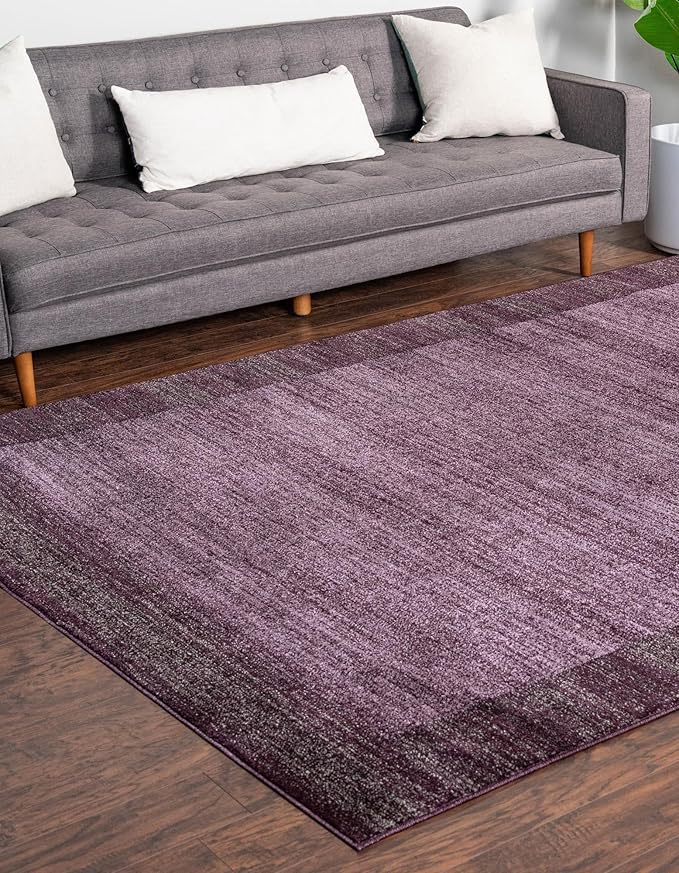Rugs.com Angelica Collection Rug – 9' x 12' Violet Medium Rug Perfect for Living Rooms, Large Dining Rooms, Open Floorplans