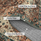 Moynesa Washable Rug Runners for Hallways, Boho 2'6"x8' Runner Rug Non-Slip Ultra-Thin, Long Vintage Oriental Medallion Carpet Runner for Laundry Bedroom Kitchen Bathroom