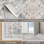 zesthome Washable Runner Rug 2.5x16 - Stain Resistant Entryway Rug,Ultra-Thin Kitchen Rugs, Anti Slip Backing Runner Rugs for Entrance Laundry Room Indoor Hallway (Beige,2.5'x16')