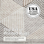 ReaLife Rugs Machine Washable Area Rug - Living Room Bedroom Bathroom Kitchen Entryway Office - Padded Low Pile Stain Resistant Premium - Modern Geometric Contemporary - Miles - Beige 4' x 6'